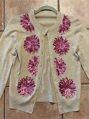 J Crew Sequin Cardigan Medium